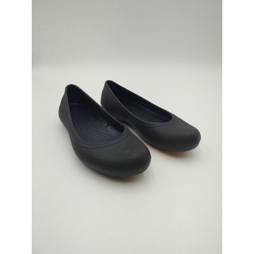 Crocs Iconic Comfort Flat Women's Size 9 Black Ballet Slip-On Round Slip resist